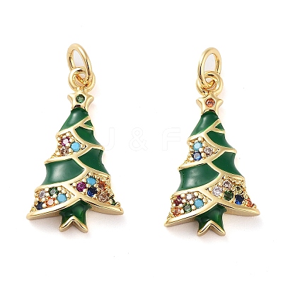 Christmas Theme Rack Plating Brass Pendants KK-M280-11E-G-1