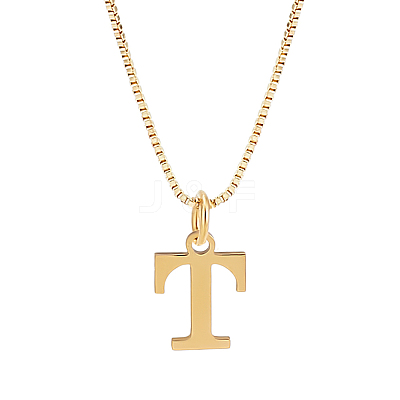 1pc 304 Stainless Steel Letter Pendant Necklaces NJEW-LP0001-38T-G-1