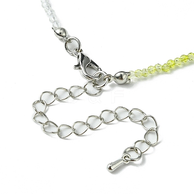 Faceted Rondelle Glass Beaded Necklace for Women NJEW-M208-02J-1