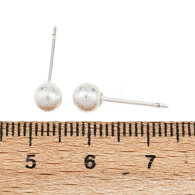 Brass Round Stud Earrings EJEW-C171-01C-S-1