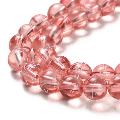 Drawbench Transparent Glass Beads Strands GLAD-Q012-8mm-01-1