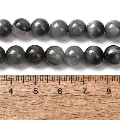 Natural Hawk's Eye Beads Strands G-L478-03-8mm-01-1