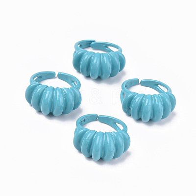 Spray Painted Alloy Cuff Rings X-RJEW-T011-24B-RS-1