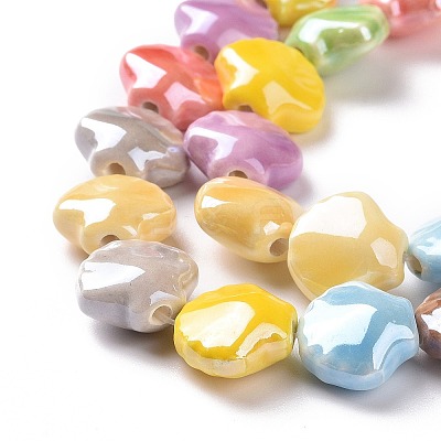 Glazed Porcelain Beads Strands PORC-K003-03-1