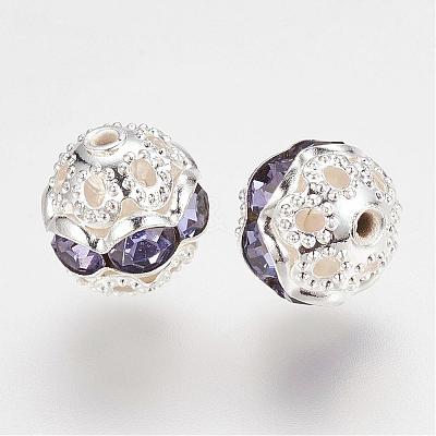 Brass Rhinestone Beads RB-A011-8mm-26S-1