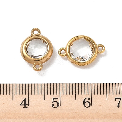 304 Stainless Steel Rhinestone Connector Charms STAS-P453-08G-M-1