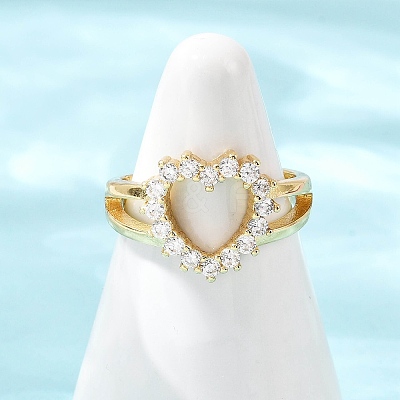 Brass Micro Pave Cubic Zirconia Cuff Rings RJEW-Q030-01A-G-1