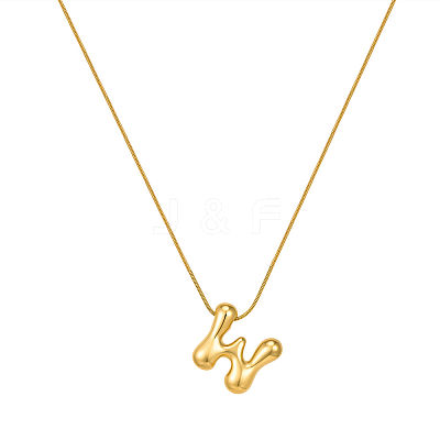 304 Stainless Steel Alphabet Pendant Necklaces for Men and Women GP1122-23-1