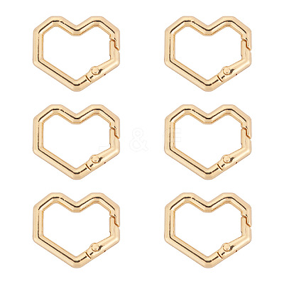 6Pcs Heart Alloy Spring Gate Rings FIND-TA0011-14A-1