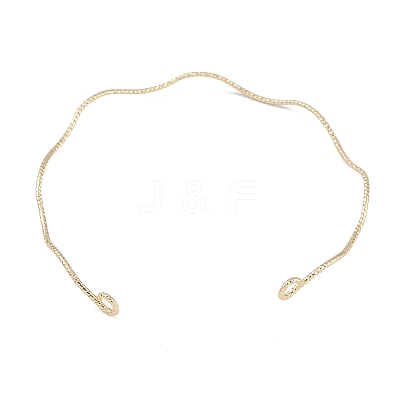 Brass Textured Wavy Open Cuff Bangle Making KK-U020-16G-1