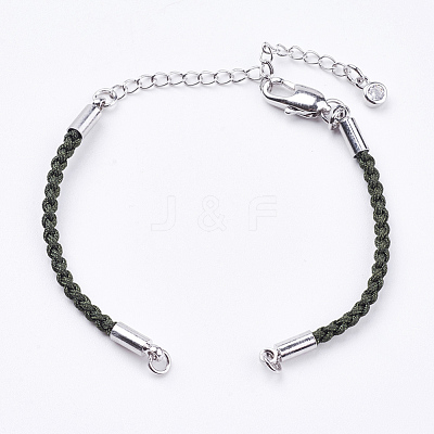 Braided Cotton Cord Bracelet Making MAK-I006-16P-1