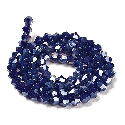Opaque Solid Color Electroplate Glass Beads Strands X1-GLAA-F029-P4mm-A10-1