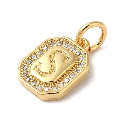 Real 18K Gold Plated Brass Micro Pave Clear Cubic Zirconia Pendants KK-L216-002G-S-1