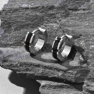 304 Stainless Steel Enamel Hoop Earrings EJEW-P300-03P-05-1