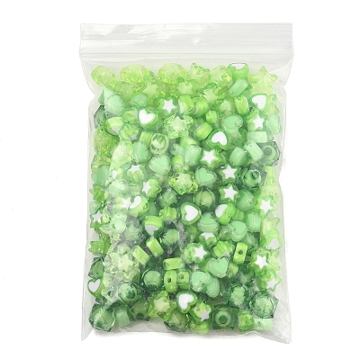 200Pcs 5 Styles Transparent Acrylic Beads TACR-FS0001-54B-1