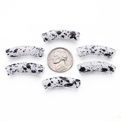 Opaque Spray Painted Acrylic Beads MACR-S372-002F-B04-1
