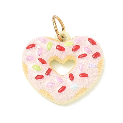 Valentine's Day 304 Stainless Steel Enamel Pendants SA-CBA08A6-07B-G-1