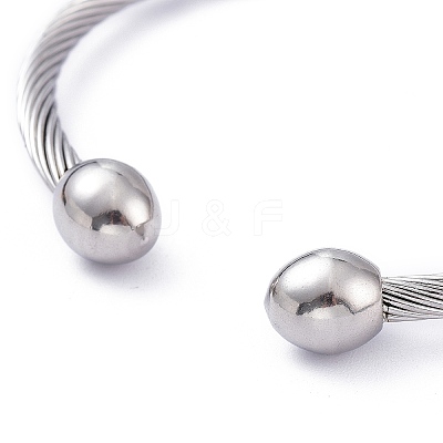 Tarnish Resistant 304 Stainless Steel Cuff Bangles BJEW-M284-12P-1