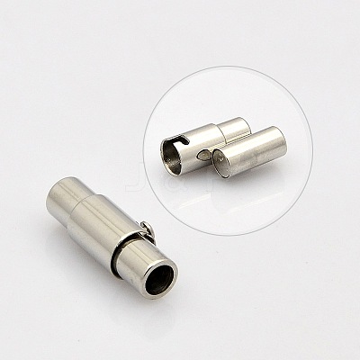 Tarnish Resistant Column 304 Stainless Steel Locking Tube Magnetic Clasps STAS-N014-25-6mm-1