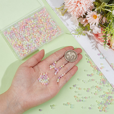 1500Pcs Opaque Luminous Acrylic Beads OACR-PA0001-99-1