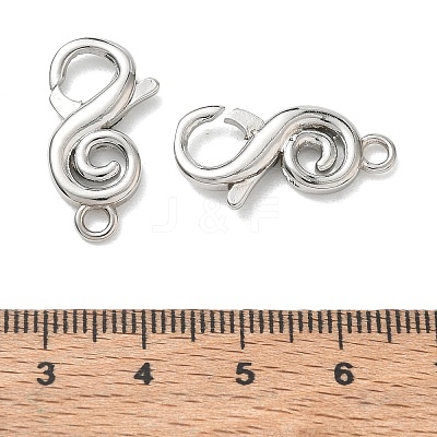 Brass S-Shaped Swirl Lobster Clasp for Jewelry Making KK-CBA5585-05P-1