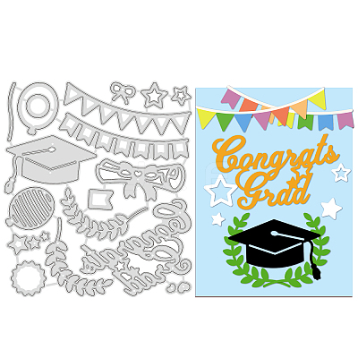 Graduation Theme Carbon Steel Cutting Dies Stencils DIY-WH0263-0252-1
