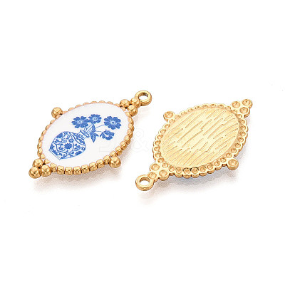 304 Stainless Steel Enamel Pendants STAS-OY002-91G-02-1