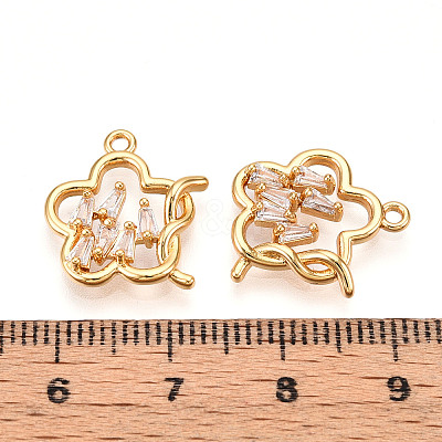 Brass Micro Pave Cubic Zirconia Pendants KK-N261-116B-G-1