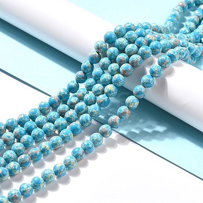 Synthetic Imperial Jasper Beads Strands G-E568-01B-05-1