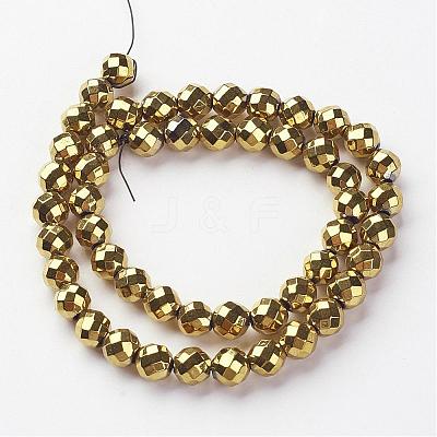 Non-Magnetic Synthetic Hematite Beads Strands G-G092-8mm-1-1