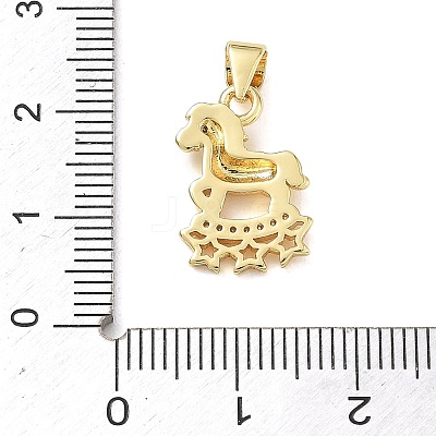 Brass Micro Pave Clear Cubic Zirconia Pendants KK-A303-05I-G-1