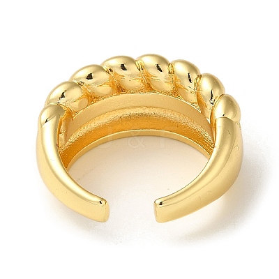Rack Plating Brass Open Cuff Rings for Women RJEW-M162-16G-1