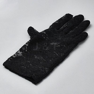 Polyester Stretch Short Fishing Net Gloves AJEW-WH0470-24-1