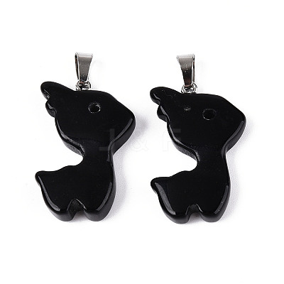 Natural Obsidian Pendants G-T144-11A-1