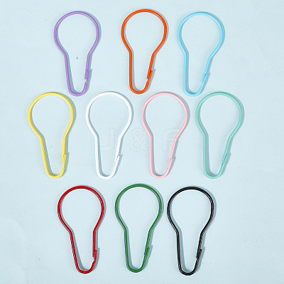20Pcs 10 Colors Iron Bulb Shaped Plastic Push Gate Snap Keychain Clasp Findings IFIN-SC0001-94-1