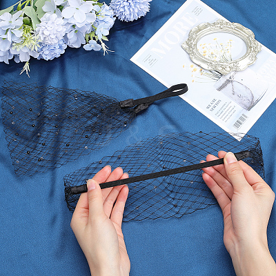 Polyester Mesh Veil Headband OHAR-WH0015-29A-1