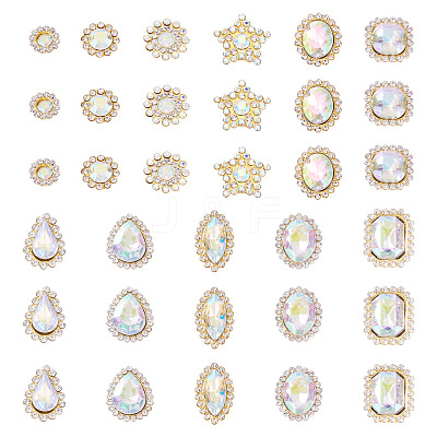 100Pcs Teardrop/Heart/Star Sew on Rhinestones FIND-TA0006-69B-1