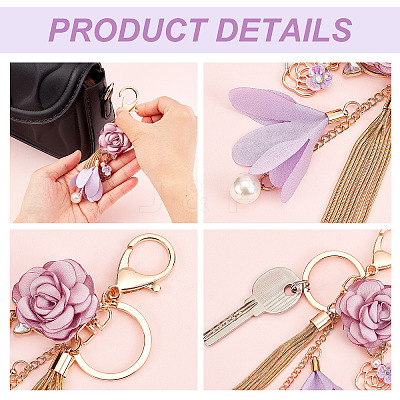 2Pcs 2 Colors Alloy Keychain KEYC-WR0001-15-1
