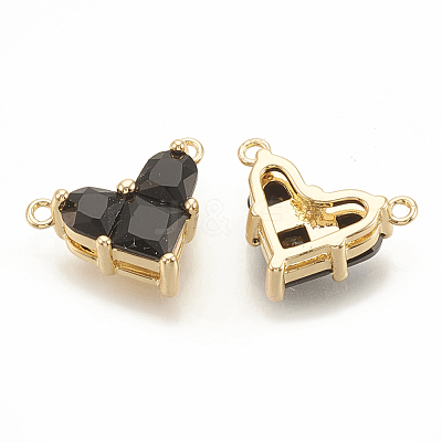 Brass Cubic Zirconia Charms KK-S340-12G-02-1