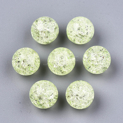 Transparent Crackle Acrylic Round Beads Strands X-CCG-R002-12mm-07-1