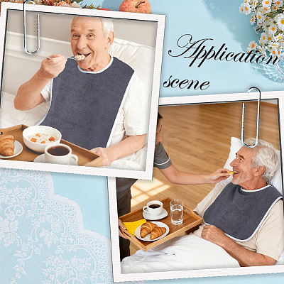Polyester Adult Bibs for Elderly Women Men AJEW-WH20070-234-1