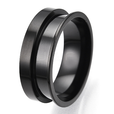 201 Stainless Steel Grooved Finger Ring Settings STAS-TAC0007-03B-1