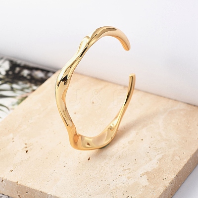 Brass Cuff Bangles BJEW-F482-05G-1