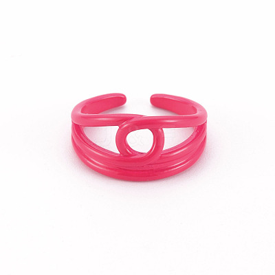 Spray Painted Brass Cuff Rings RJEW-S045-096-NR-1