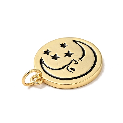 Rack Plating Brass Enamel Pendants KK-H431-28G-1
