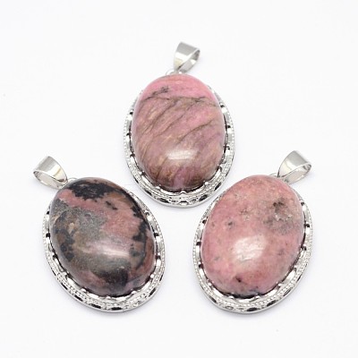 Natural Rhodonite Pendants G-D851-26-1