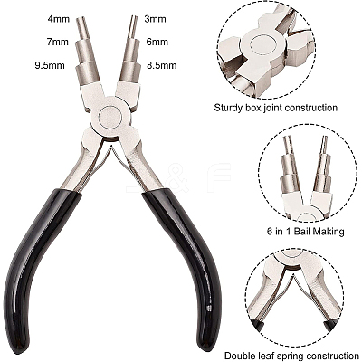 45# Carbon Steel 6-Step Multi-Size Wire Looping Forming Pliers TOOL-BC0001-11B-1