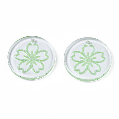 Transparent Resin Pendants RESI-N030-004C-1