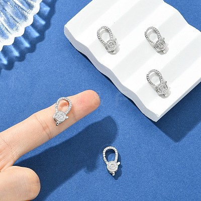 SHEGRACE Bras Micro Pave Clear Cubic Zirconia Lobster Claw Clasps XGRQ5F098-796P-1
