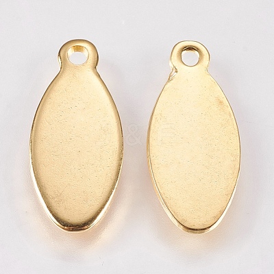 201 Stainless Steel Stamping Blank Tag Pendants STAS-G173-06G-7x15mm-1